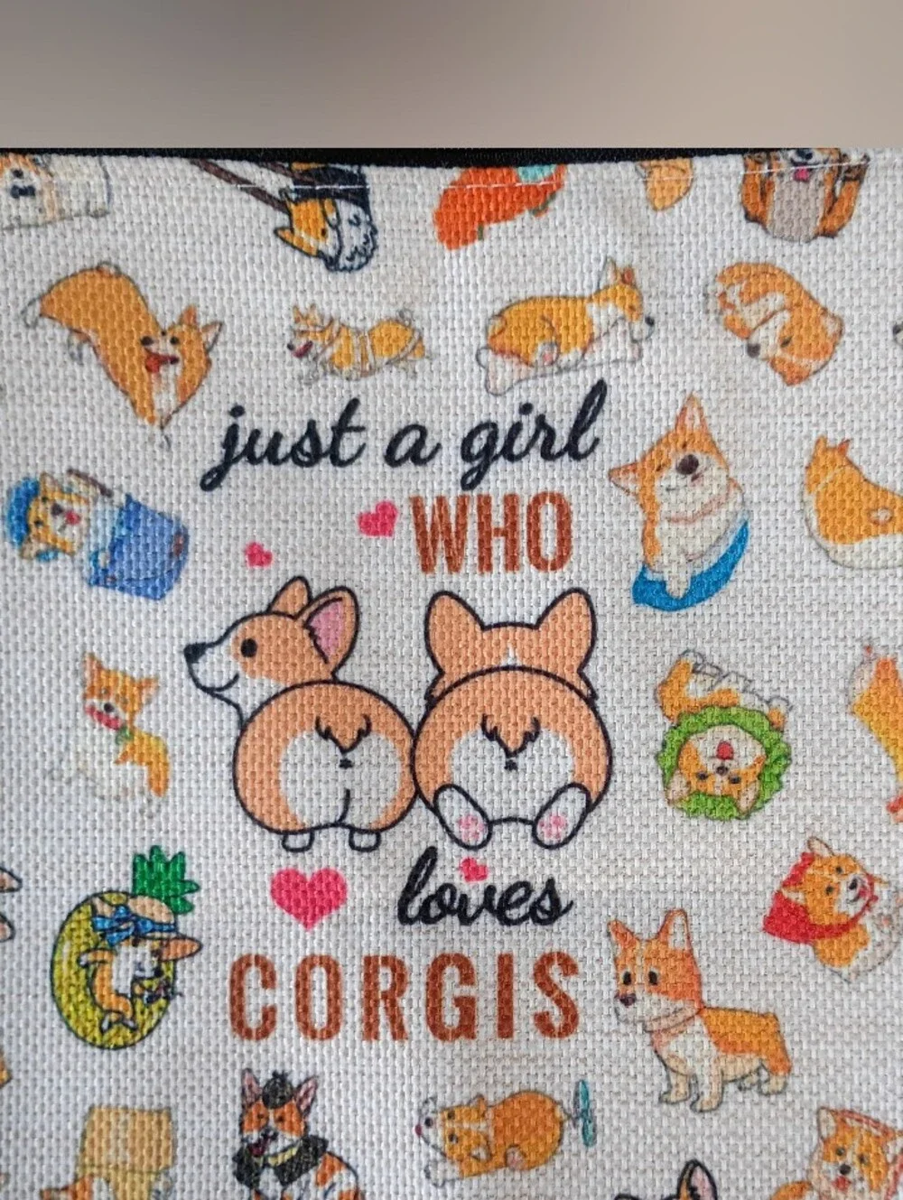 NWT Just A Girl Who Loves Corgis Makeup Zipper Bag